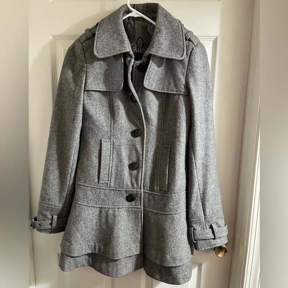 Guess Vintage Wool Gray Peacoat - Picture 1 of 16
